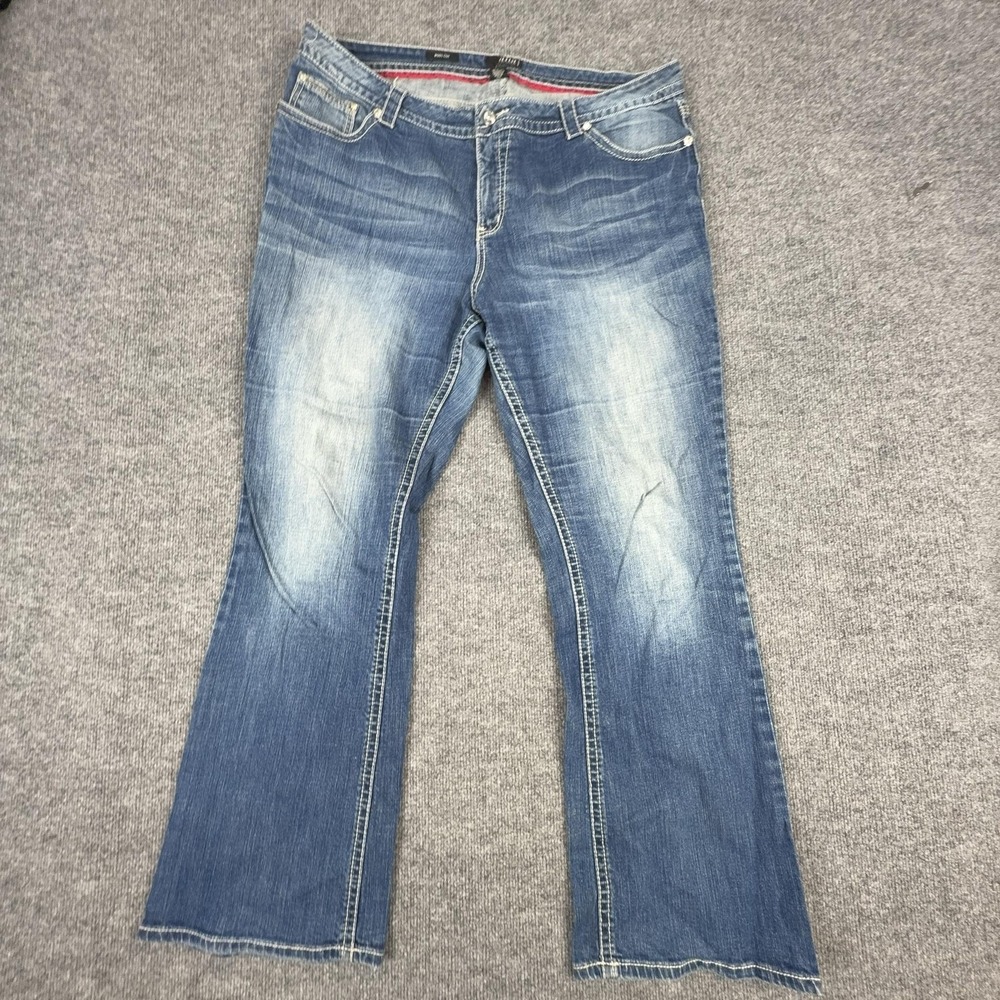 Y2K A.n.a Jeans Womens 22W Medium Wash Relaxed Bootcut Embroidered Rhinestone